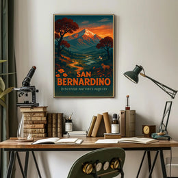 San Bernardino Nature Poster Vintage Travel Print