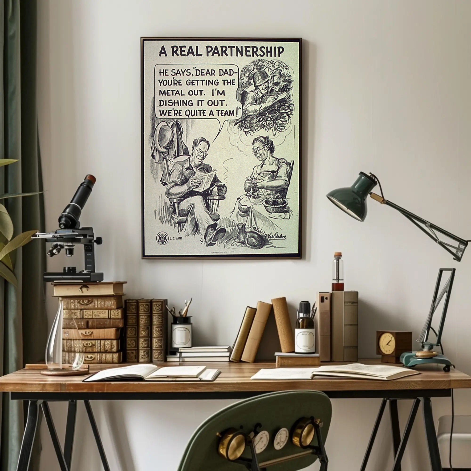 Vintage Soldier and Family WWII Propaganda Poster
