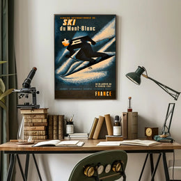 Vintage Skiing Mont Blanc Event Poster - Sports Poster PosterGoat