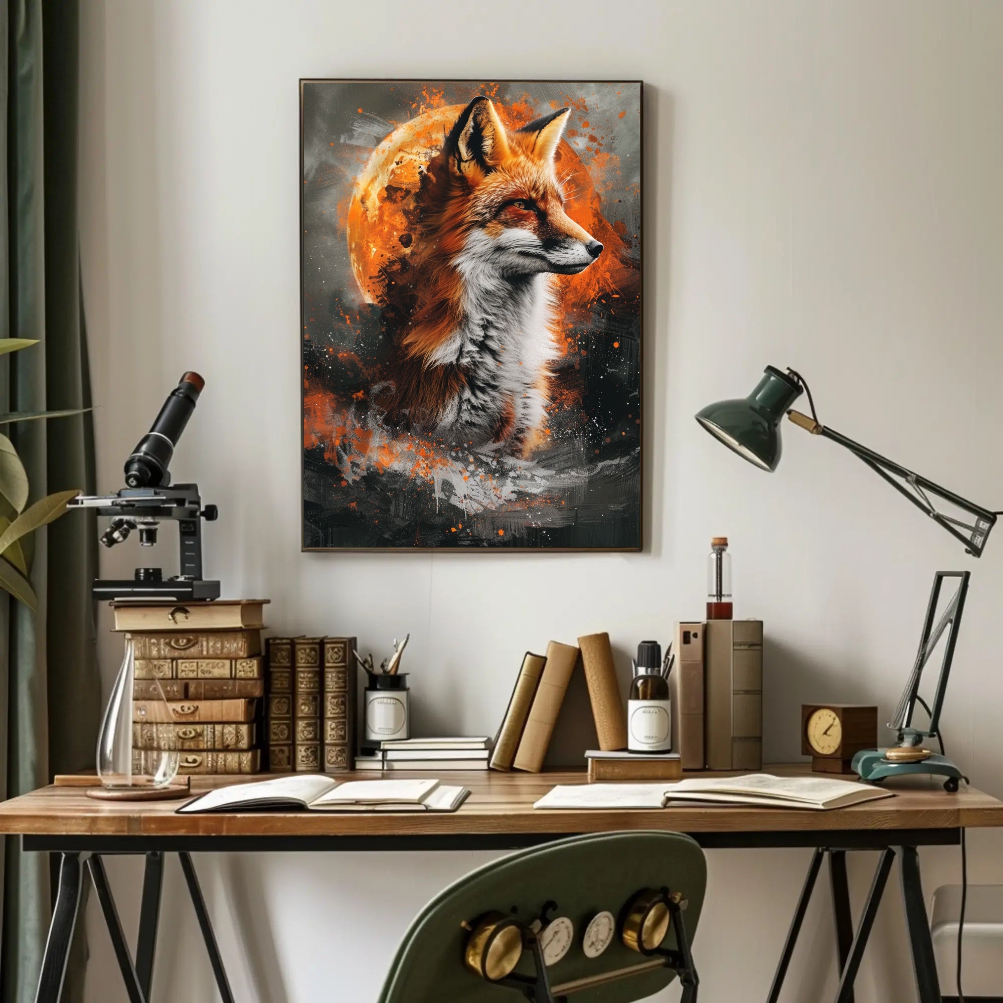 Majestic Fox in Cosmic Splendor Poster PosterGoat