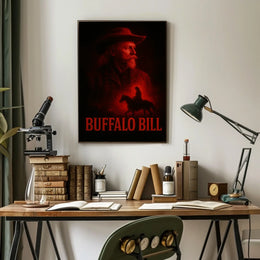 Buffalo Bill Portrayal on Vintage Cultural or Heritage Poster