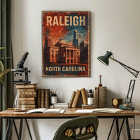 Raleigh North Carolina Skyline Minimalist Urban Poster