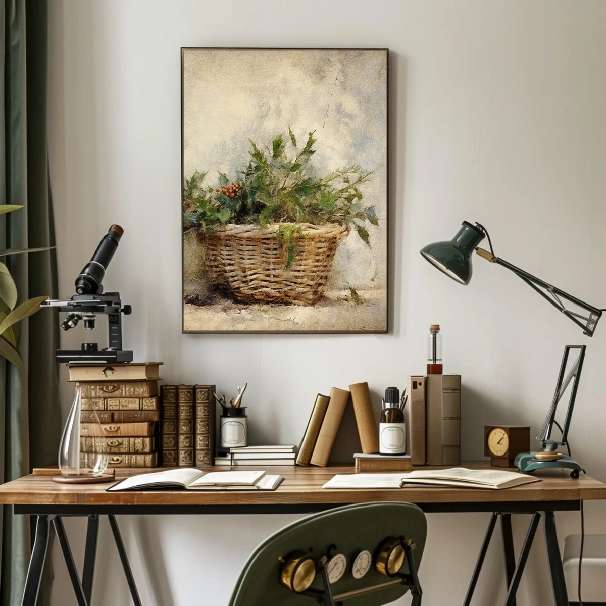 Basket Of Greenery Poster