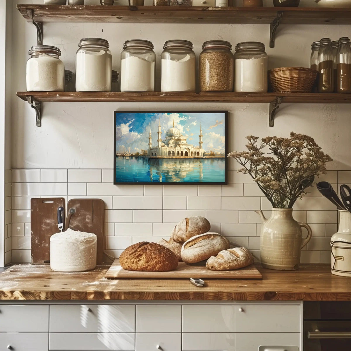 Majestic Mosque by the Water Poster