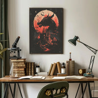 Dark Gothic Dragon Castle Fantasy Art Poster PosterGoat