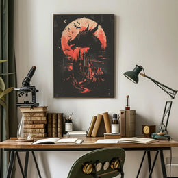 Dark Gothic Dragon Castle Fantasy Art Poster PosterGoat