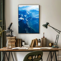 Majestic Aerial Mountain Range Photorealistic Poster