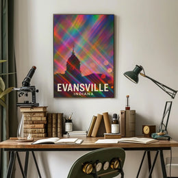 Evansville Indiana Scenic Travel Realism Poster