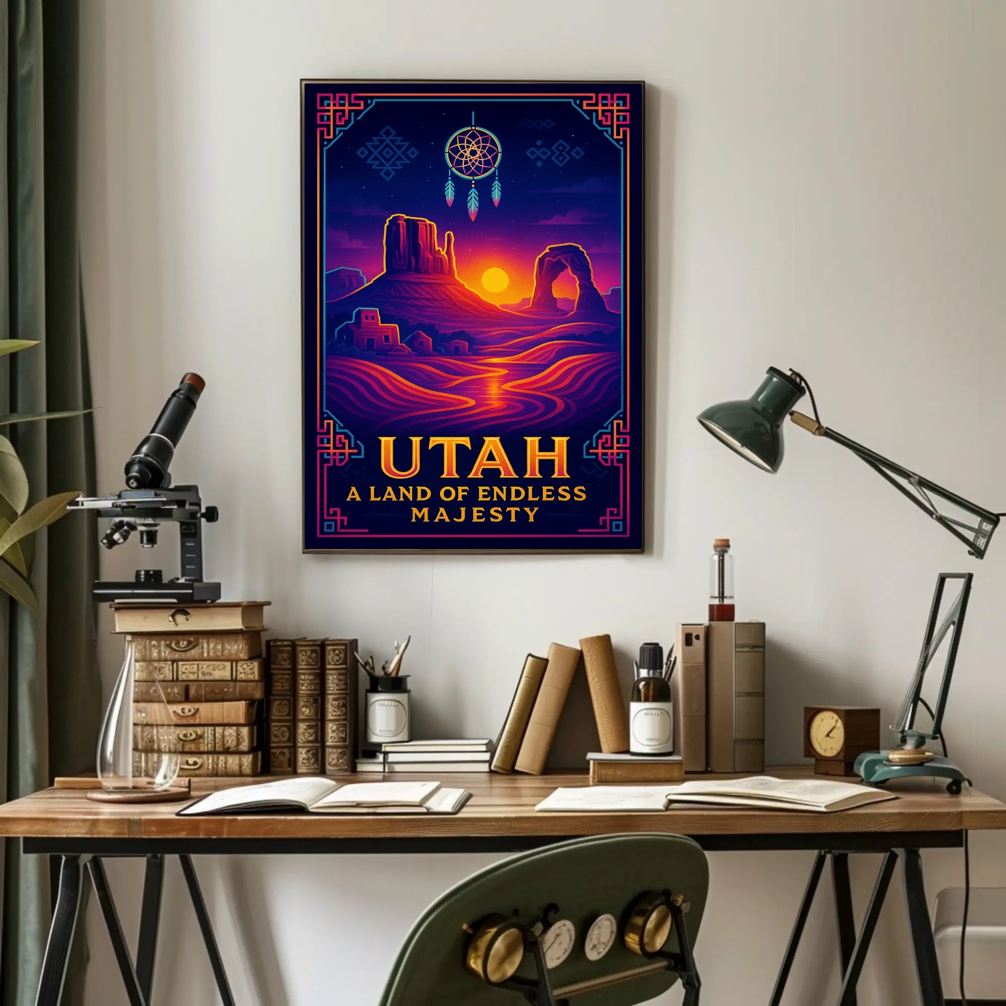 Utah Landscapes Illustrated National Park Poster