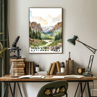 Rocky Mountain Watercolor Wall Art Poster