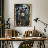 Haunted Clock Tower Gothic Artistic Pop Culture Poster