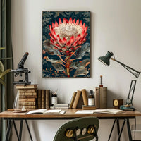 King Protea Botanical Art: Abstract or Artistic Poster