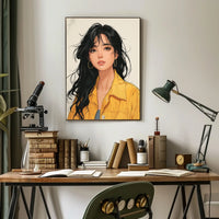 Vibrant Portrait In Yellow Poster