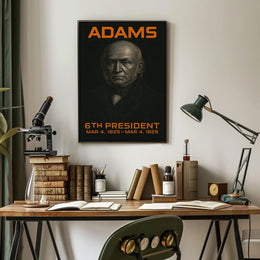 John Quincy Adams 6th President of the United States Techno Schematic Poster