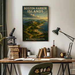 Boston Harbor Islands Vintage Nautical Map Collector Poster