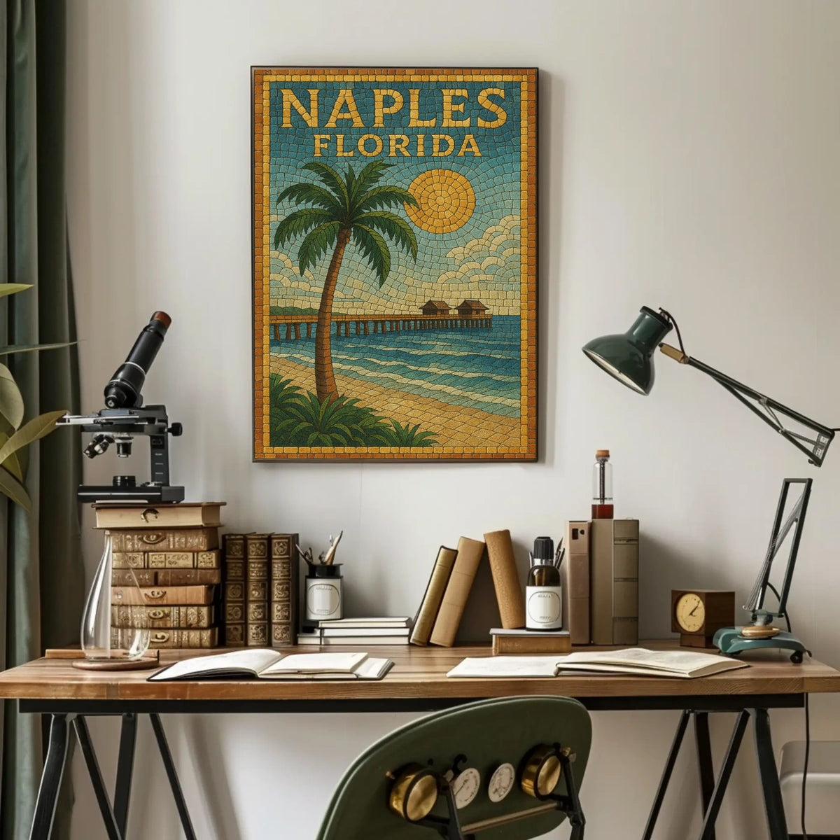Naples Florida Poster Coastal Beach Wall Art Home Decor
