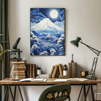 Mount Fuji Moonlit Tranquility Cultural Heritage Poster