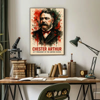 Chester Arthur Watercolor Art Print Presidential Poster