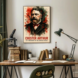 Chester Arthur Watercolor Art Print Presidential Poster
