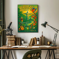 Brazil's Iconic Landmarks and Culture Travel Poster