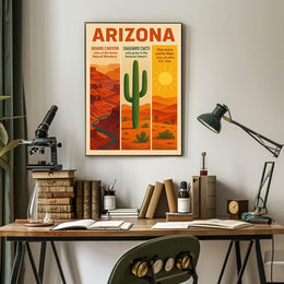 Sonoran Desert Saguaro Cactus Travel Poster