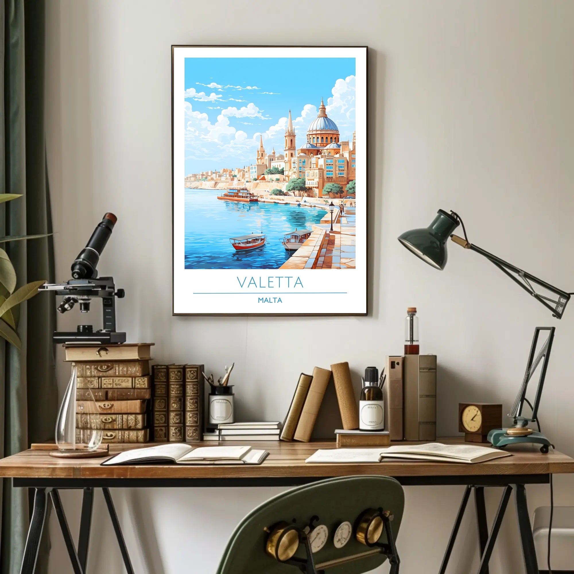 Valletta Malta Scenic Travel Poster