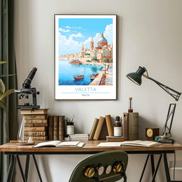Valletta Malta Scenic Travel Poster