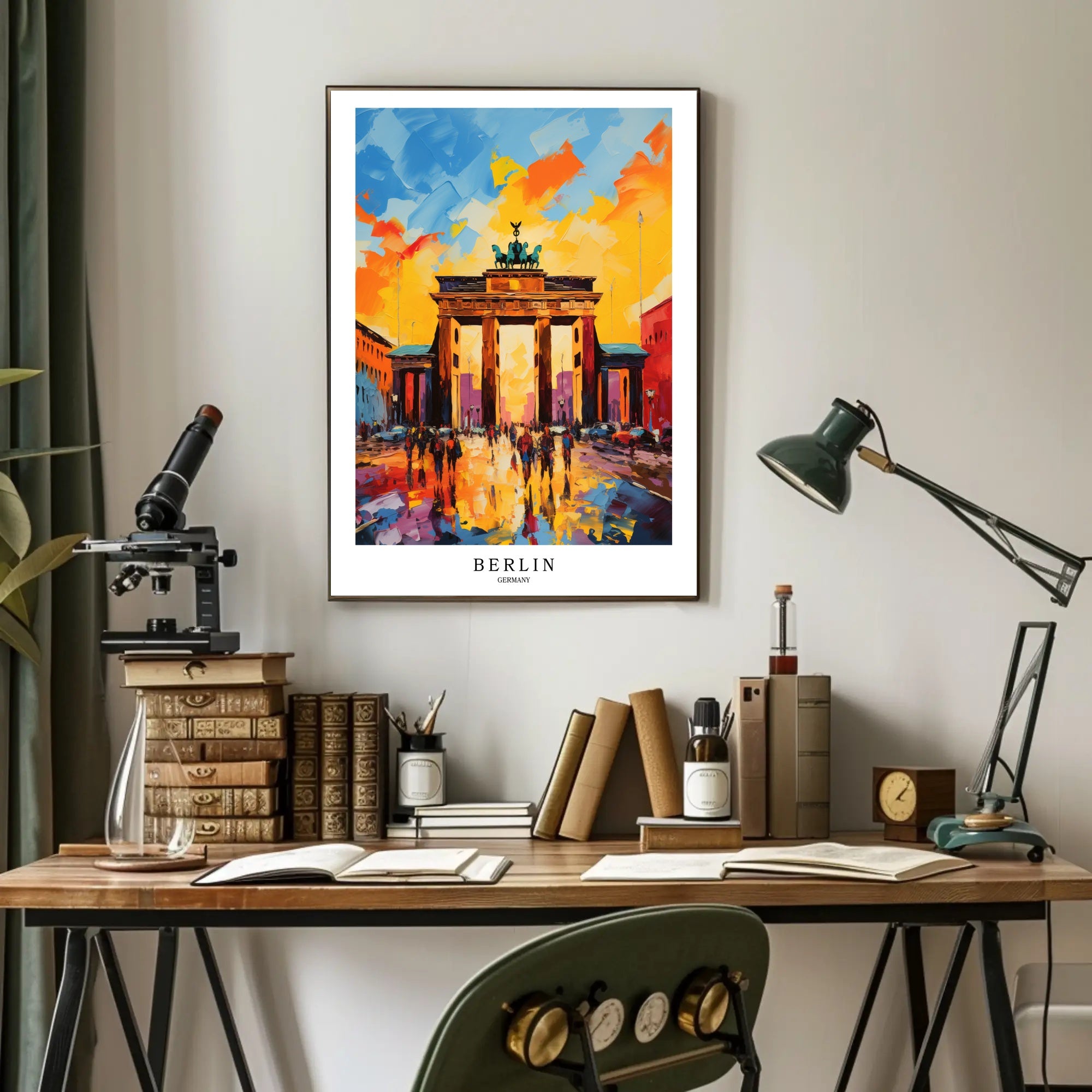 Berlin Brandenburg Gate Vibrant Urban Cityscape Abstract Artistic Poster PosterGoat