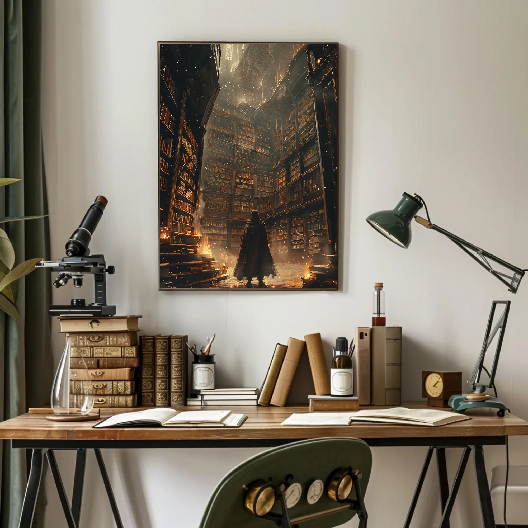 Towering Library Fantasy Adventure Poster PosterGoat