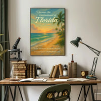 Serene Florida Coastal Sunset Travel Poster