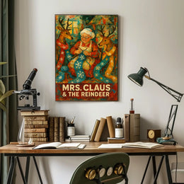 Mrs. Claus The Reindeer Poster