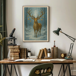 Enchanted Winter Stag Poster
