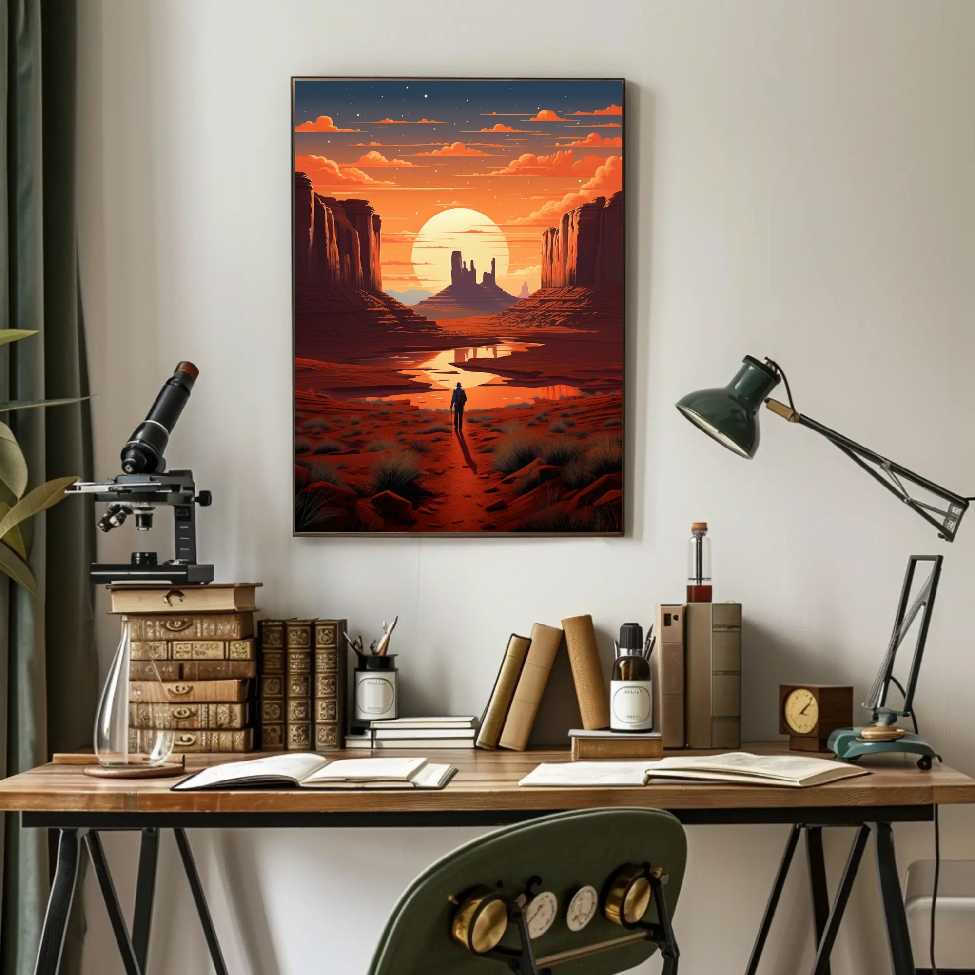 Desert Wanderer At Sunset Poster PosterGoat