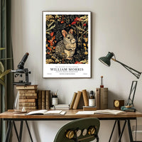 Chinchilla in Arts and Crafts Nature Artistic Poster