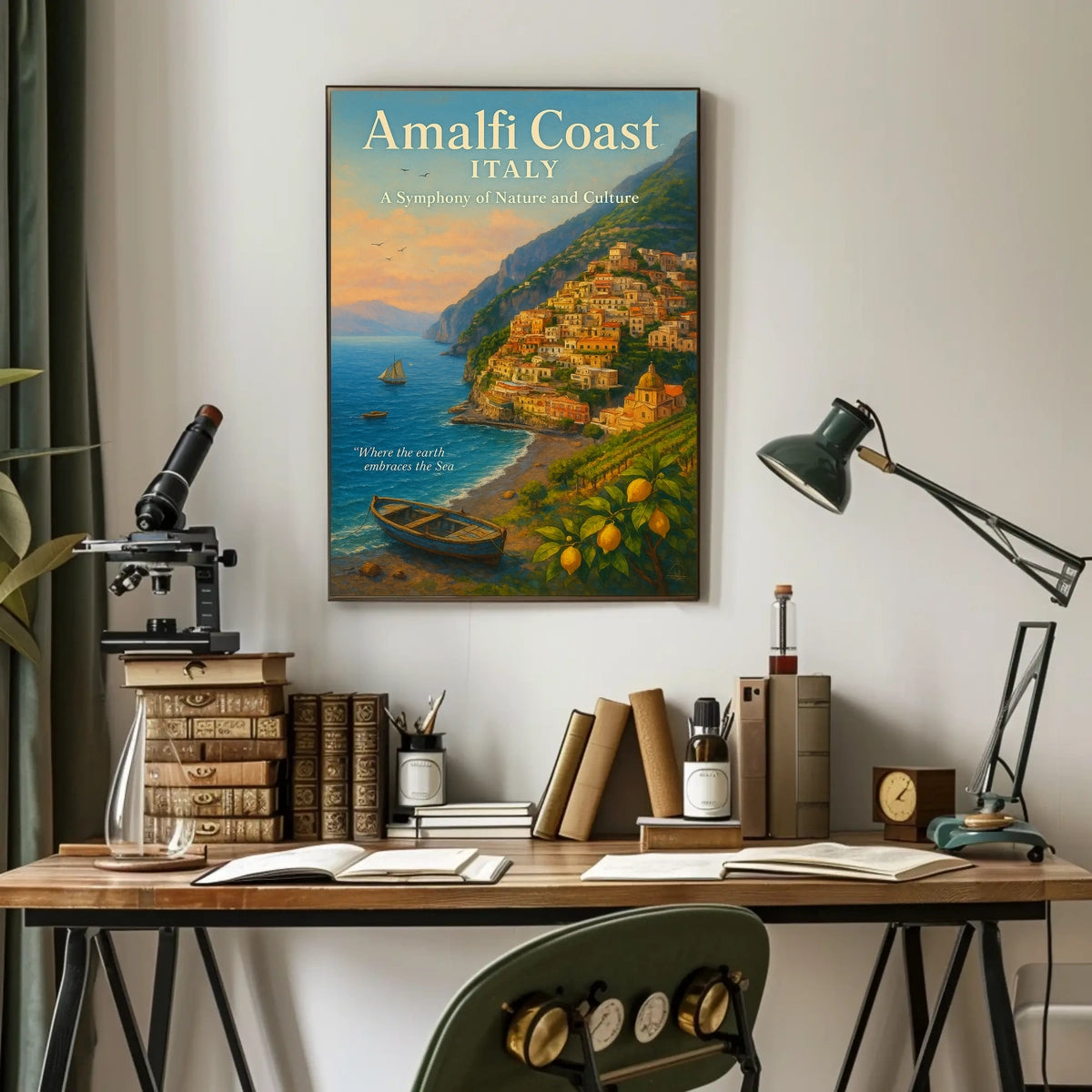 Amalfi Coast Tranquility: Classic Travel Poster Art