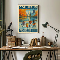 Columbus Reflections On The Scioto Poster