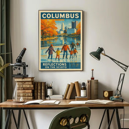 Columbus Reflections On The Scioto Poster