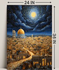 Moonlit Cityscape Poster