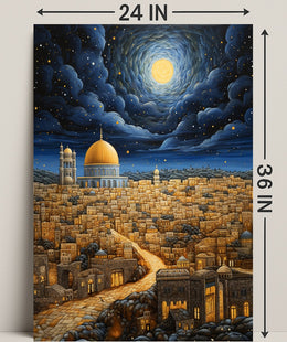 Moonlit Cityscape Poster