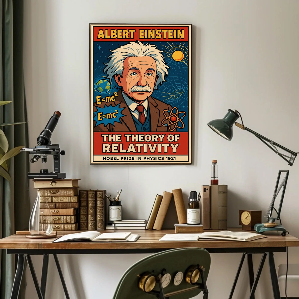 Einstein Relativity Vintage Science Wanderlust Poster