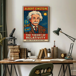 Einstein Relativity Vintage Science Wanderlust Poster