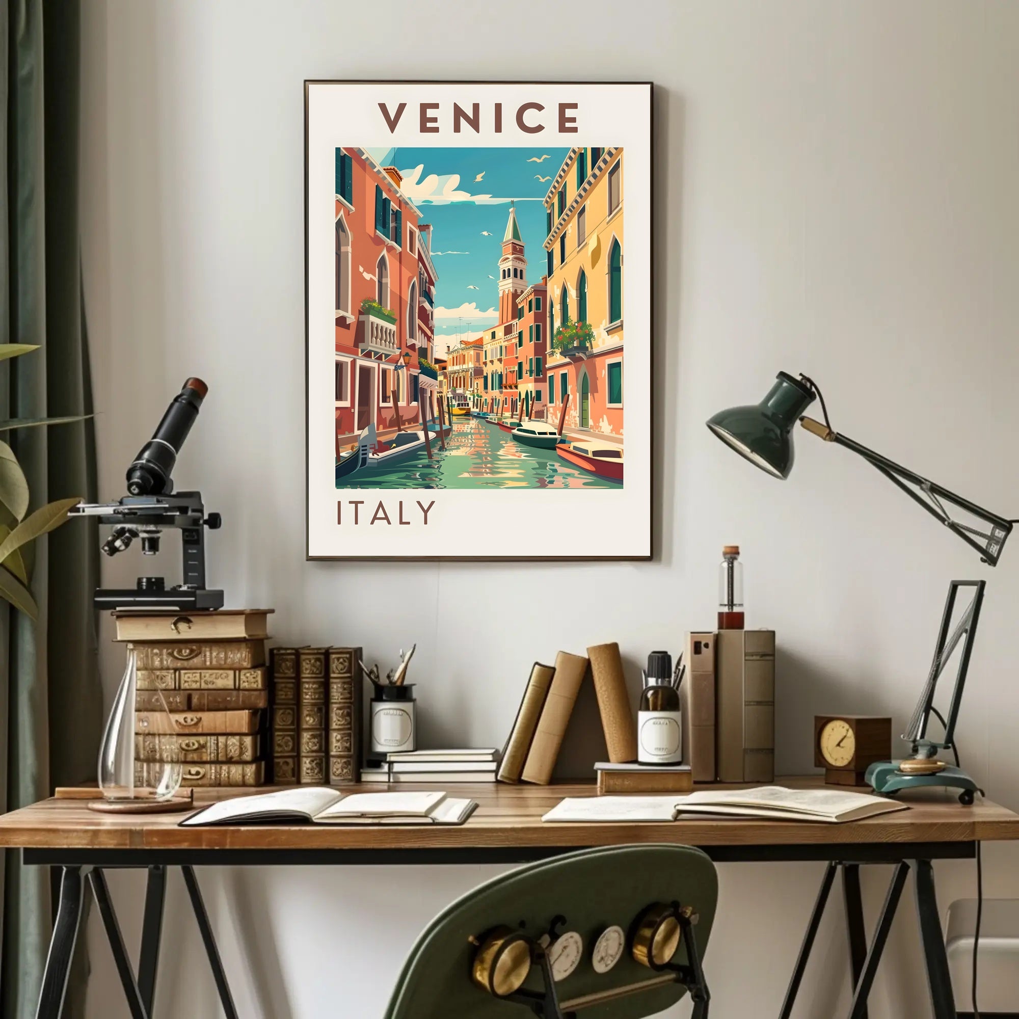 Venice Gondolas and Canals Artwork Travel Poster