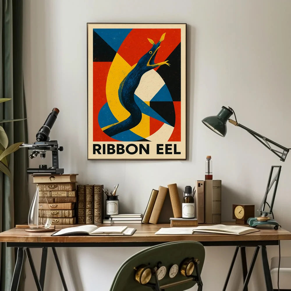Vibrant Ribbon Eel Marine Life Art Poster