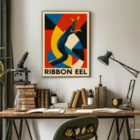 Vibrant Ribbon Eel Marine Life Art Poster