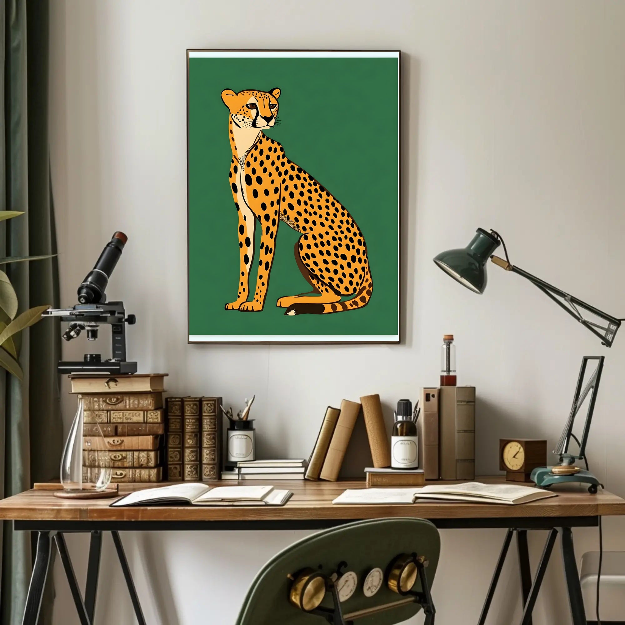 Cheetah Majestic Illustration Poster Wall Art