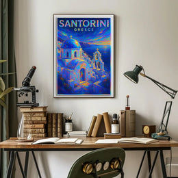 Santorini, Greece A Vibrant Escape Poster