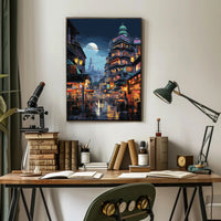 Urban Dreamscape: Futuristic East Asian City Poster