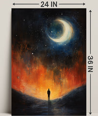 Solitary Reflection Under The Crescent Poster