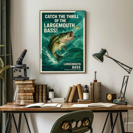 Fishing Adventure Largemouth Bass Sports Poster