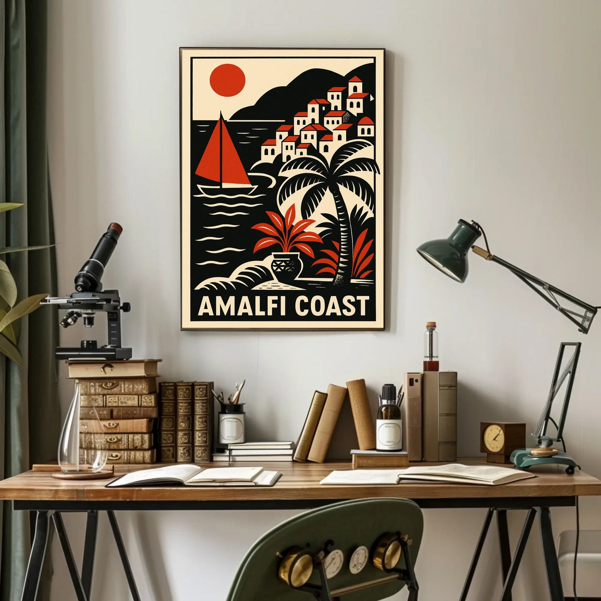Amalfi Coast Travel Poster 18x24 Coastal Wall Art Decor